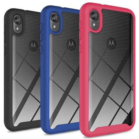 Coveron Motorola Moto E6 Heavy Duty Clear Phone Case Rugged Hard Cover Screen Ebay