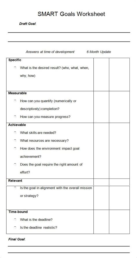 smart goal setting template | Smart goals template, Smart goals