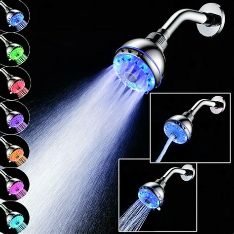 romantic automatic 360° 7 color led filtration shower head faucet home bathroom
