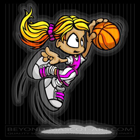 Girl Basketball Cartoon Vector Basketball Image
