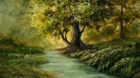 Forest River Paintings By Justin Youtube Landscape Painting
