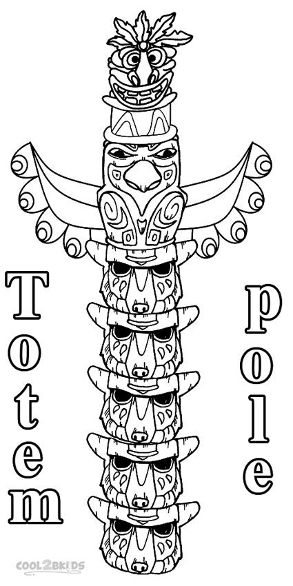 Totem pole printable coloring pages. Printable Totem Pole Coloring Pages For Kids | Cool2bKids