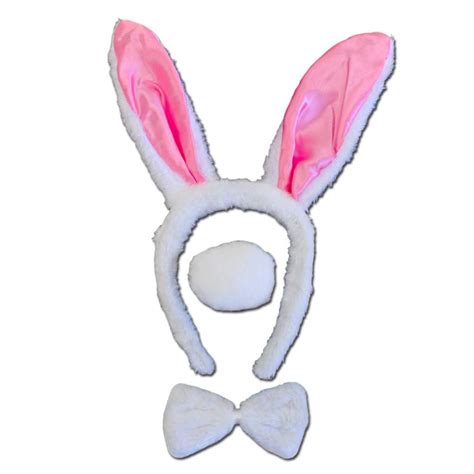 White Bunny Ears With Bow Tie And Tail Simply Party Supplies