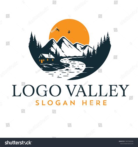 Mountain Valley Logo Design Template Vetor Stock Livre De Direitos
