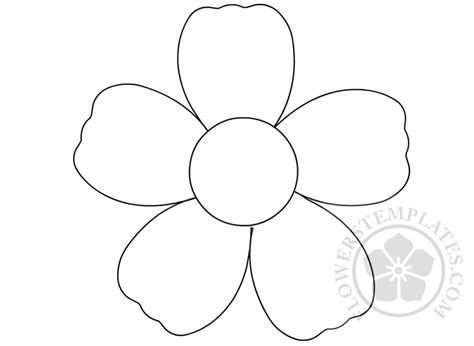Simple Flower Outline Coloring Page Flowers Templates