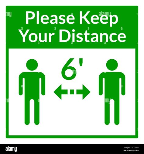 Please Keep Your Distance 6 Feet Square Social Distancing Instruction