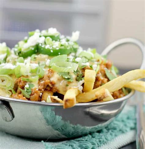 Mexican Poutine With Smoked Cheddar Chile Queso Ericas Recipes
