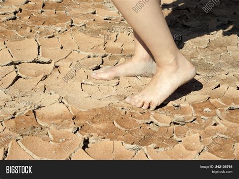 Bare Feet Woman On Dry Image And Photo Free Trial Bigstock