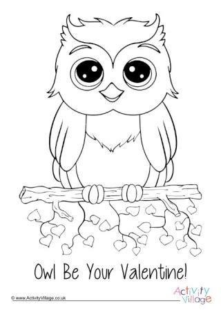 Valentine owl printables happy february everyone! Valentine's Day Colouring Pages