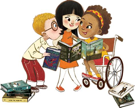 Illustration Of Diverse Children Sharing Books And Talking Character