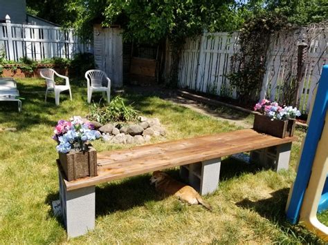 Diy cinder block fire pit for $40. Fire pit bench... Eight cinder blocks and two 10×2 boards ...