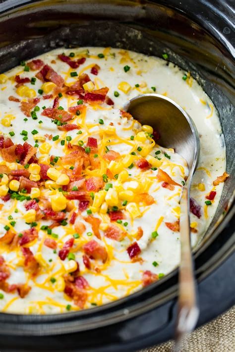 Slow Cooker Potato Broccoli Corn Chowder With Bacon Oh