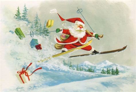 Skiing Christmas Cards Anniversary Card Maker