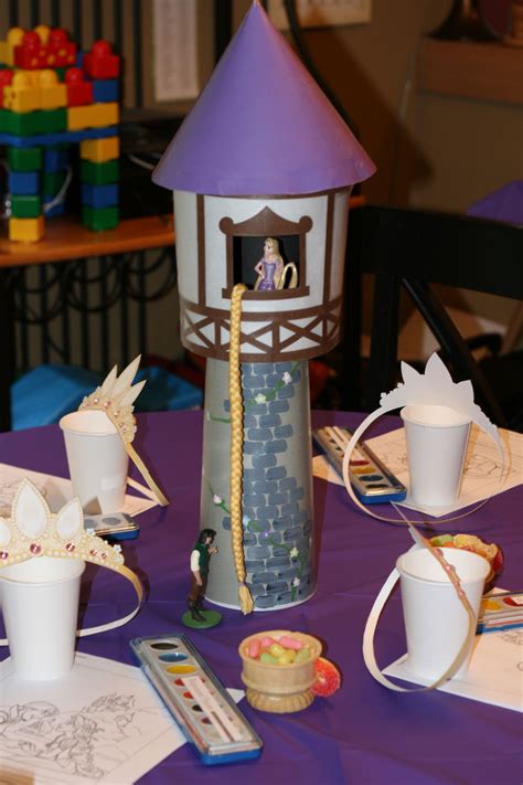 Rapunzel Tea Party Tower Centerpiece On Art Table