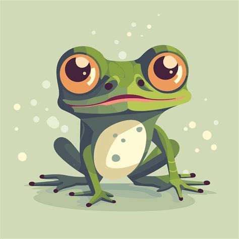 Premium Vector Cute Green Frog Cartoon Character Adorable Frog