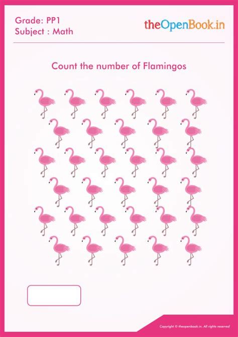 Numbers Tracing Flamingo Worksheet