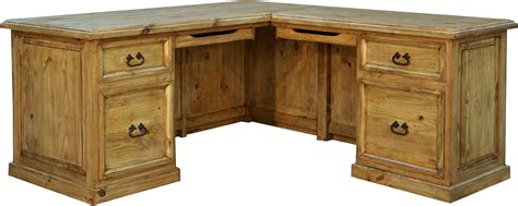 Rustic L-Shaped Desk, Wood L-Shaped Desk, Pine Wood L-Shaped Desk