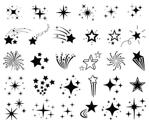 Sparkle Stars Svg Bundle Stars Clipart Vector Stars Silhouette Star Cut