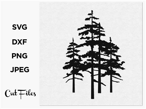 Art Collectibles Prints Pine Tree SVG Pine Tree DXF Pine Tree Png