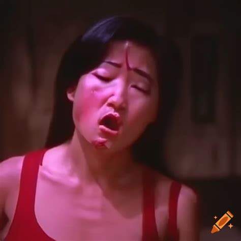Bruised Asian Martial Fighter With Dizzy Expression In S Movie Scene On Craiyon