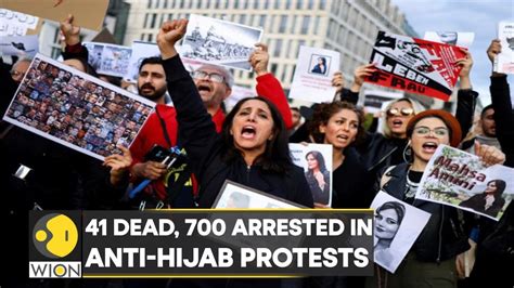 iran s anti hijab protests enter 9th day at least 41 dead 700 arrested latest news wion