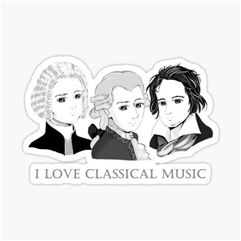 Bach Mozart Beethoven In Chibi Style Sticker For Sale By Bach4you
