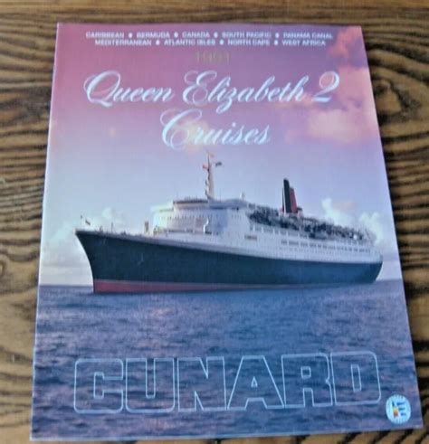 Cunard Cruise Line 1991 Cruise Calendar Brochure Queen Elizabeth 2