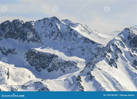 Winter Landscape Of Pirin Mountain From Todorka Peak Bulgaria Stock