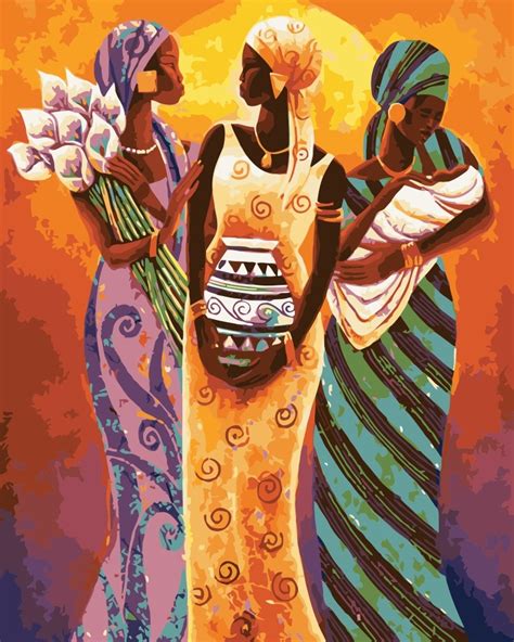Mahuaf I759 Traditional Africa Women Figure Painting By Numbers On