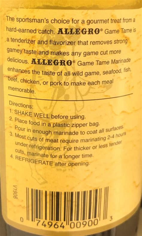 3 Bottles Allegro Game Tame Marinade Sauce 127 Oz Deer Boar Meat Fish