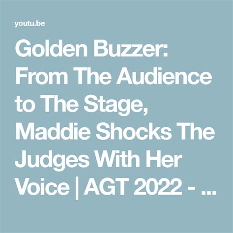 Golden Buzzer From The Audience To The Stage Maddie Shocks The Judges