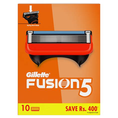 buy gillette fusion manual blades for men 10 count for perfect shave and perfect beard shape