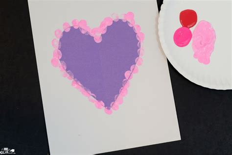 Valentines Day Heart Thumbprint Art Craft A Dab Of Glue Will Do