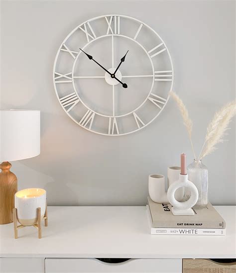 White Skeleton Wall Clock 2 Sizes Perfectly Lovely Interiors