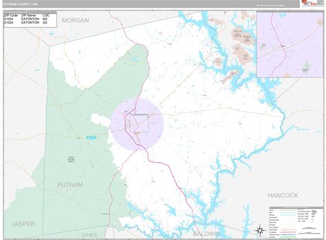 Putnam County, GA Wall Map Premium Style by MarketMAPS - MapSales
