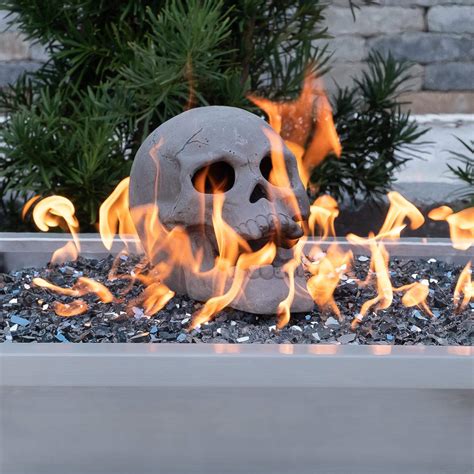 We have a wide selection of contemporary gas, electric and wood burning fireplaces for indoor and outdoor spaces. Human Skull Gas Log for Indoor or Outdoor Fireplaces Fire ...