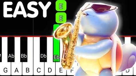 Epic Sax Squirtle Meme Song Easy Piano Tutorial Youtube