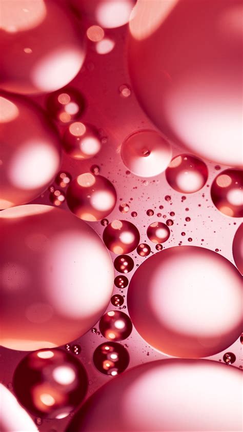 Download Wallpaper 1350x2400 Liquid Oil Bubbles Macro Pink Iphone 8