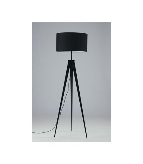 Tripod Floor Lamp With Fabric Shade Black E27 Uk