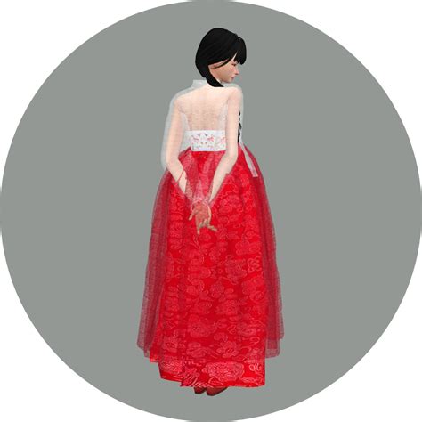 See Through Hanbok시스루 한복여자 의상 Sims4 Marigold