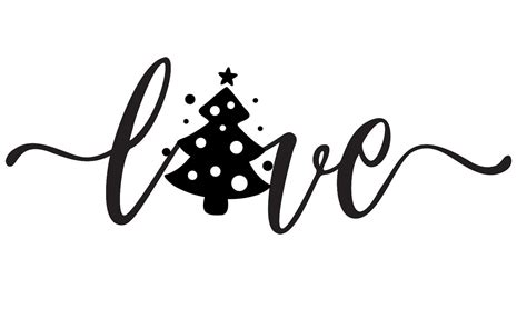Love Christmas with decorative Christmas tree SVG PNG JPEG. | Etsy