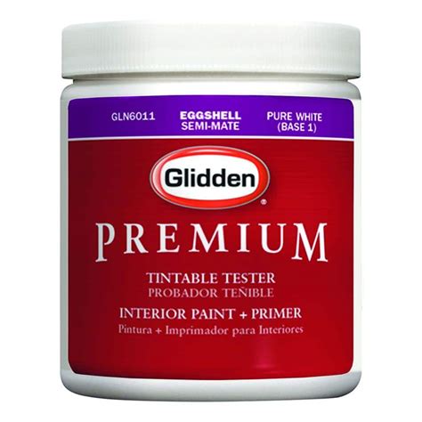 Glidden Premium 8 Oz Pure White Eggshell Interior Paint Sample Gln6011