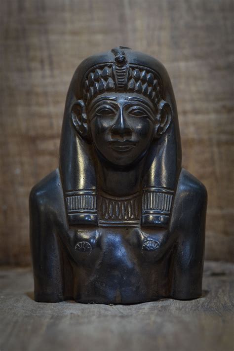 Egyptian Statue Of Queen Tiye Bust Black Egyptian Art Made In Etsy