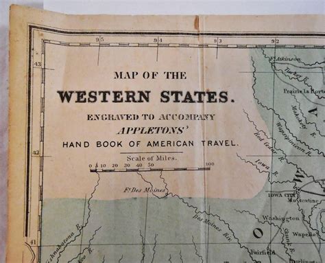 1849 Map Of The Western States Engraved To Accompany Appletons