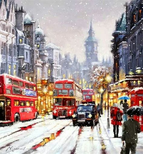 Richard Mcneil London In The Snow London Painting