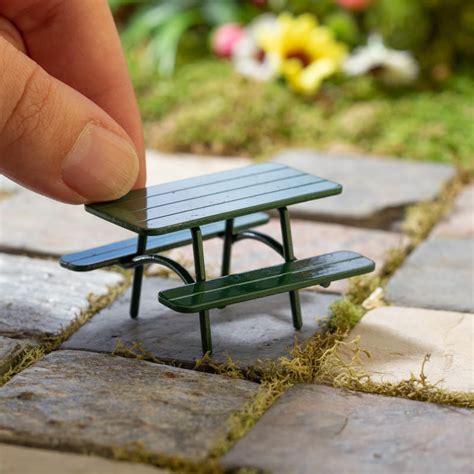 Miniature Picnic Table Outdoor Miniatures Dollhouse Miniatures