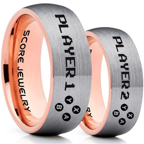 Gamer Rings Couple Ring Set Player 1 Player 2 Rings Controller Rings