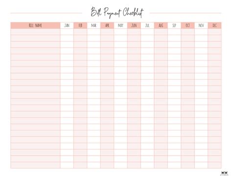 Free Printable Monthly Bill Organizer Sheets Free Printable Templates