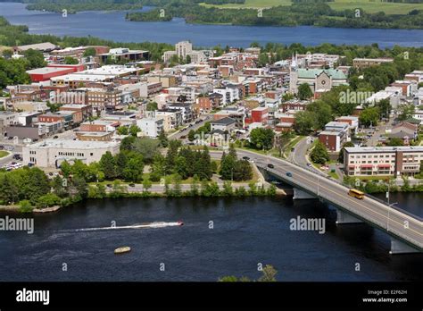 Canada Quebec Mauricie Shawinigan City Aerial View Stock Photo