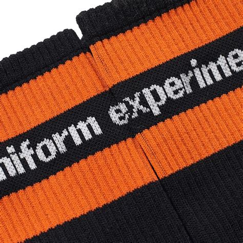 Uniform Experiment Regular Line Sock Black And Orange End De